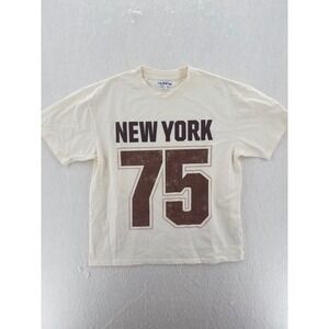 JAQWIN - Graphic T-Shirt New York 75 Boxy Fit - Cream - L - Unisex